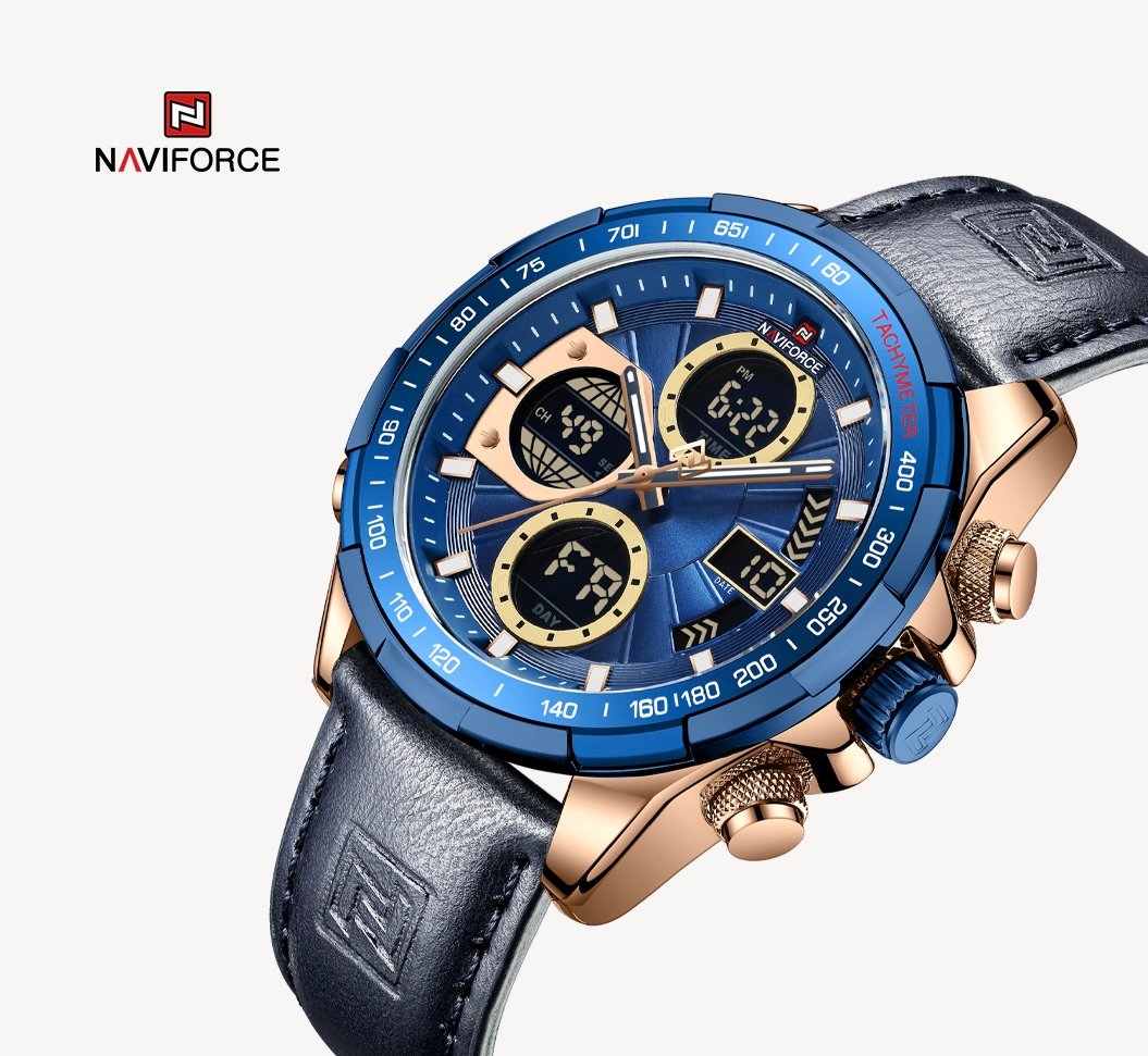 NWN_9197LBE/RG NaviForce NF9197L Blue/RoseGold Watch