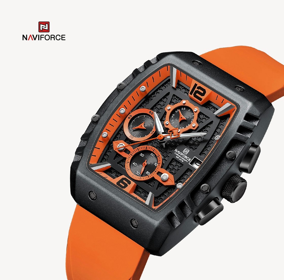NWN_8025_O/B NaviForce NF8025 Orange Watch