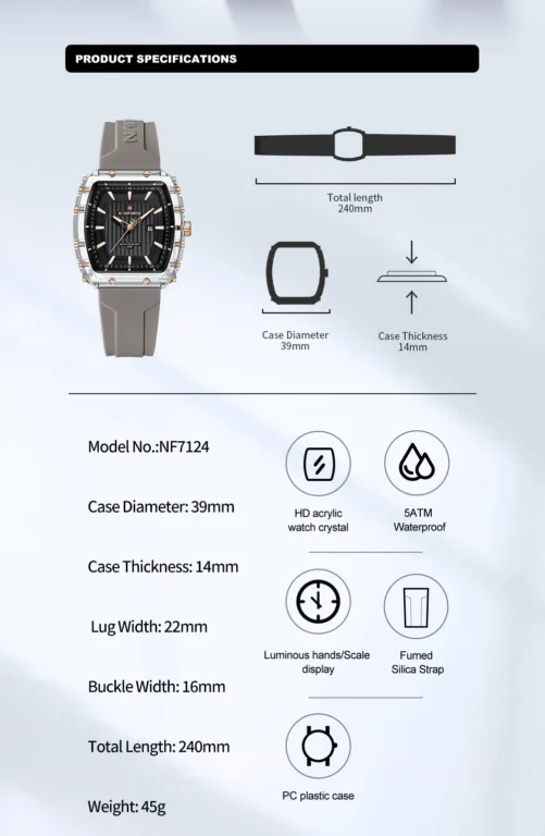 NaviForce Watch NF7124-Grey 8