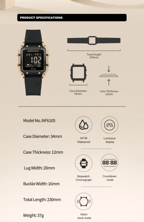 NaviForce Watch NF6105-Blue 9