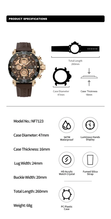 NaviForce Watch NF7123-Green/Silver 9