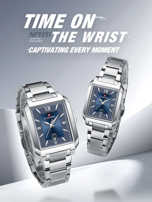 NaviForce NF9251-Silver Couple Watch 4