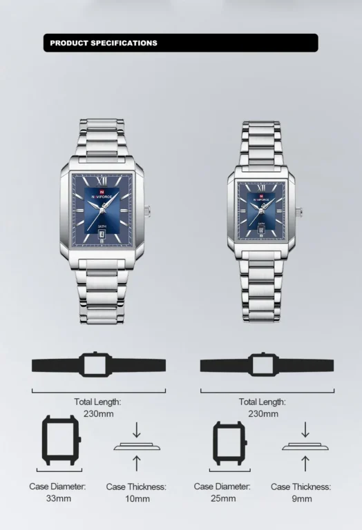 NaviForce NF9251-Silver Couple Watch 5