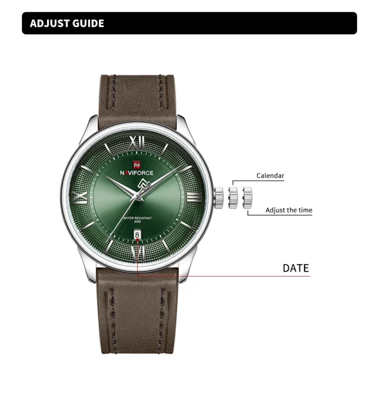 NaviForce Watch NF9272L-Green/Brown 9