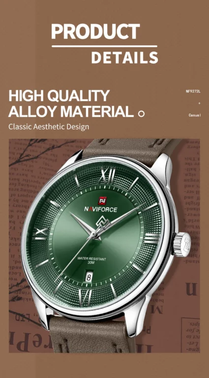 NaviForce Watch NF9272L-Green/Brown 11