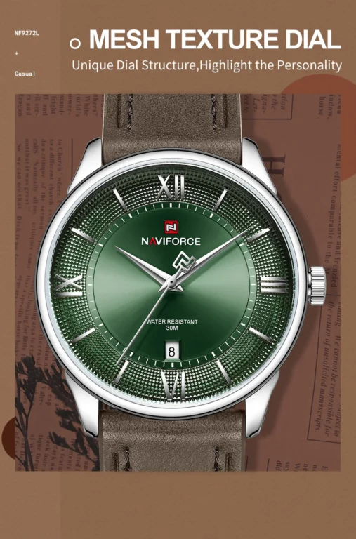 NaviForce Watch NF9272L-Green/Brown 12