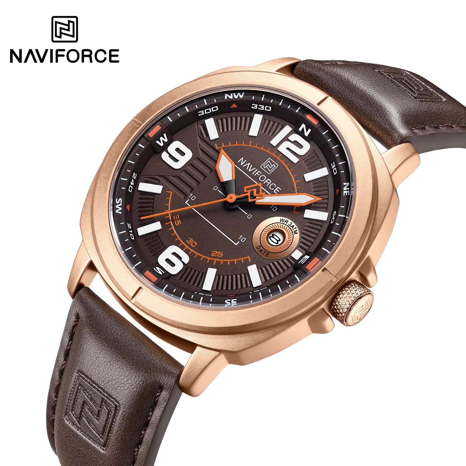 NWN_NF8078_RG/BN NaviForce NF8078 – RoseGold/Brown