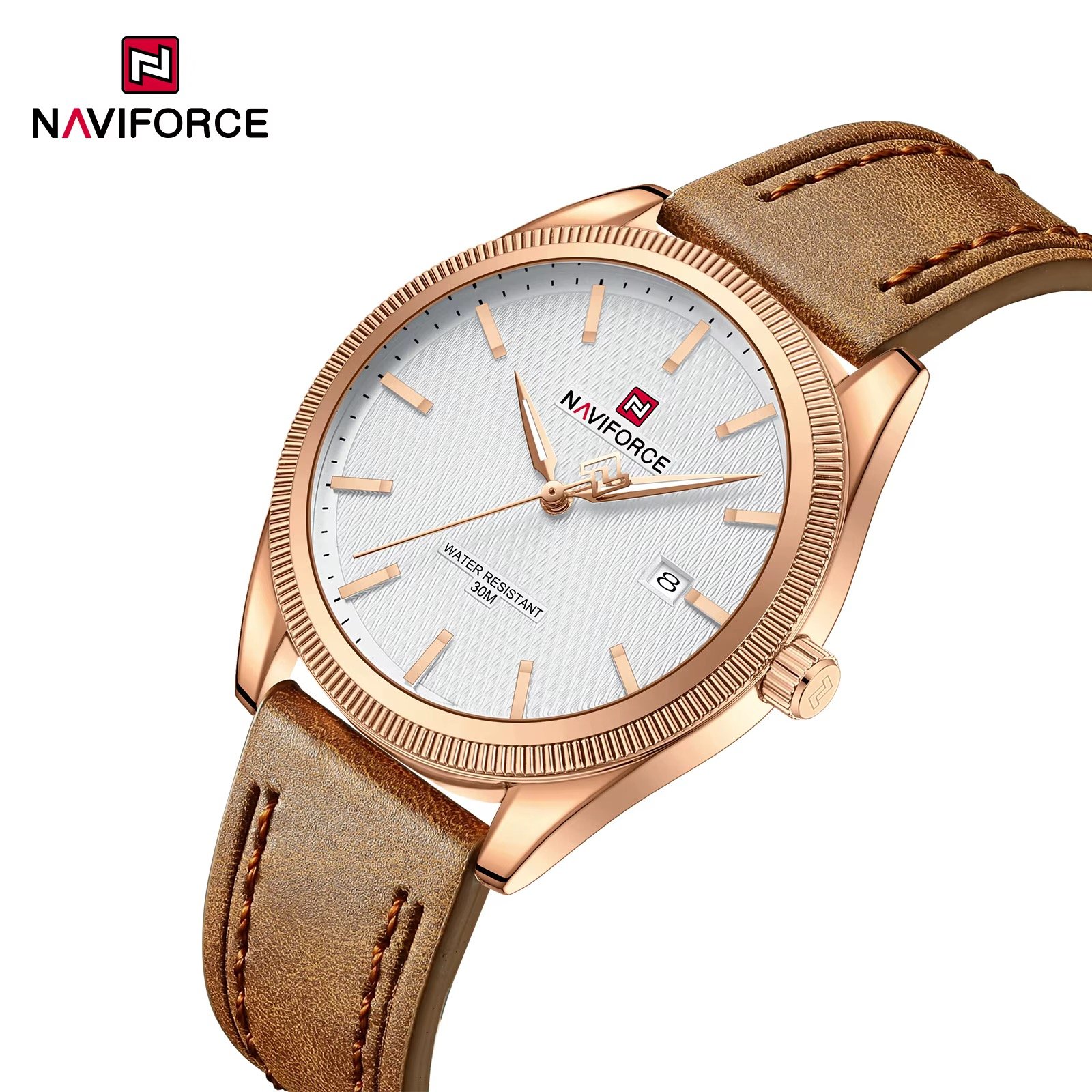 NWN_NF9276L_RG/W/BN NaviForce NF9276L – RoseGold/White/Brown
