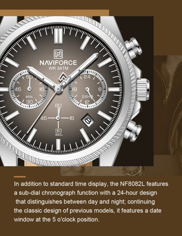 NaviForce Watch NF8082L – Grey/RoseGold 12