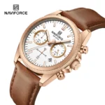 NaviForce Watch NF8082L – RoseGold/White/OrangeBrown 1 NaviForce NF8082L – RoseGold/White/OrangeBrown