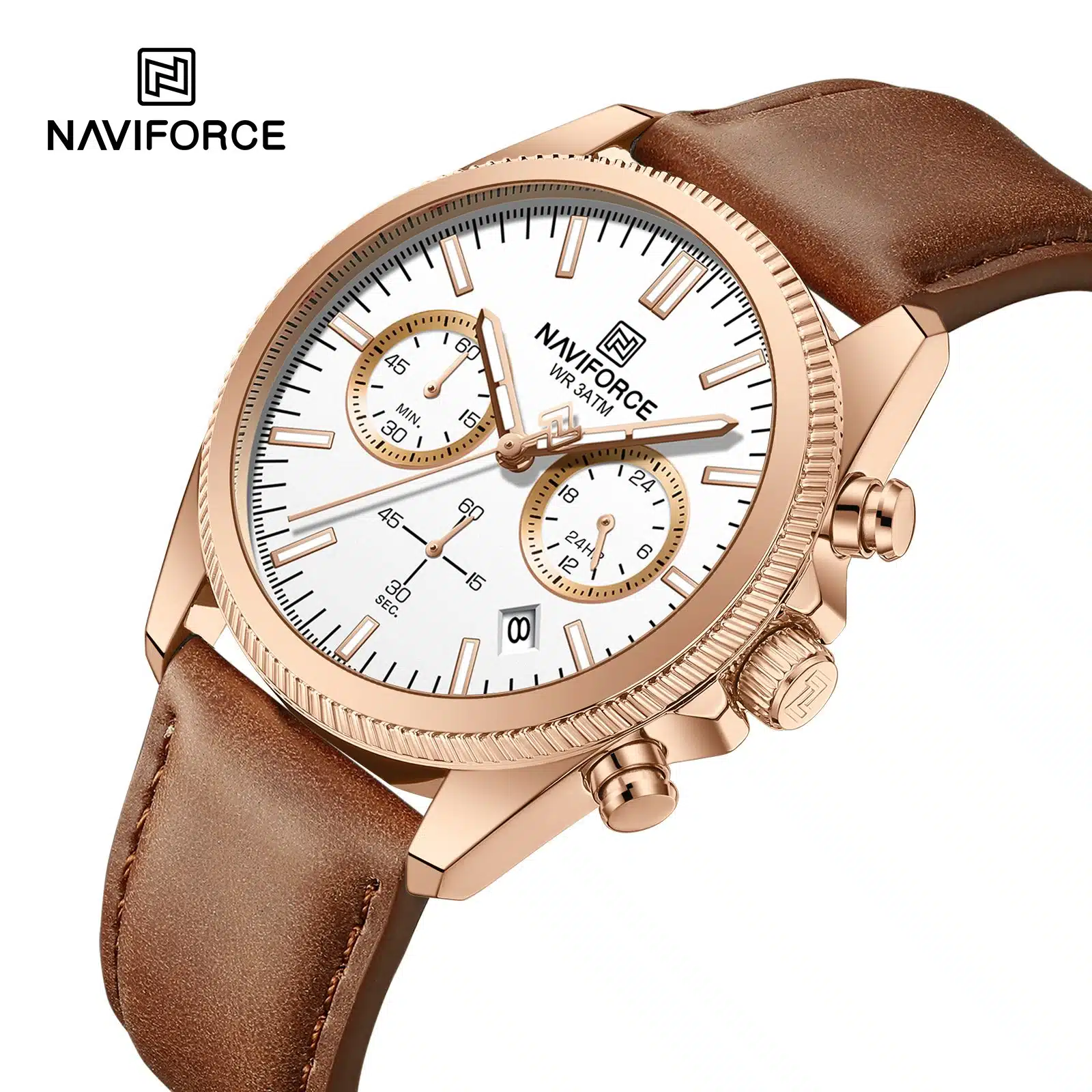 NWN_NF8082L_RG/W/OB NaviForce NF8082L – RoseGold/White/OrangeBrown