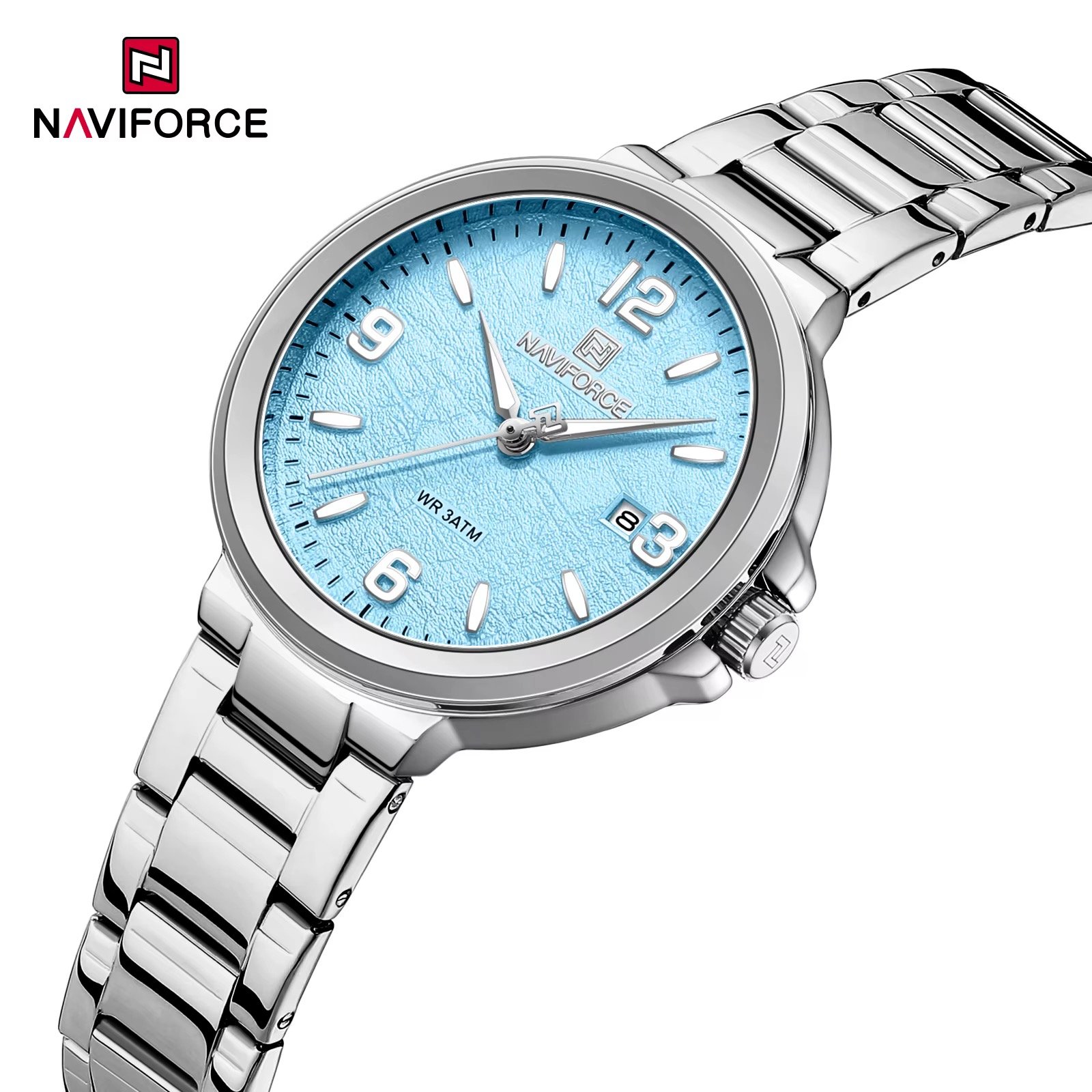 NWN_NF5077_S/BE NaviForce NF5077 – Silver/Blue