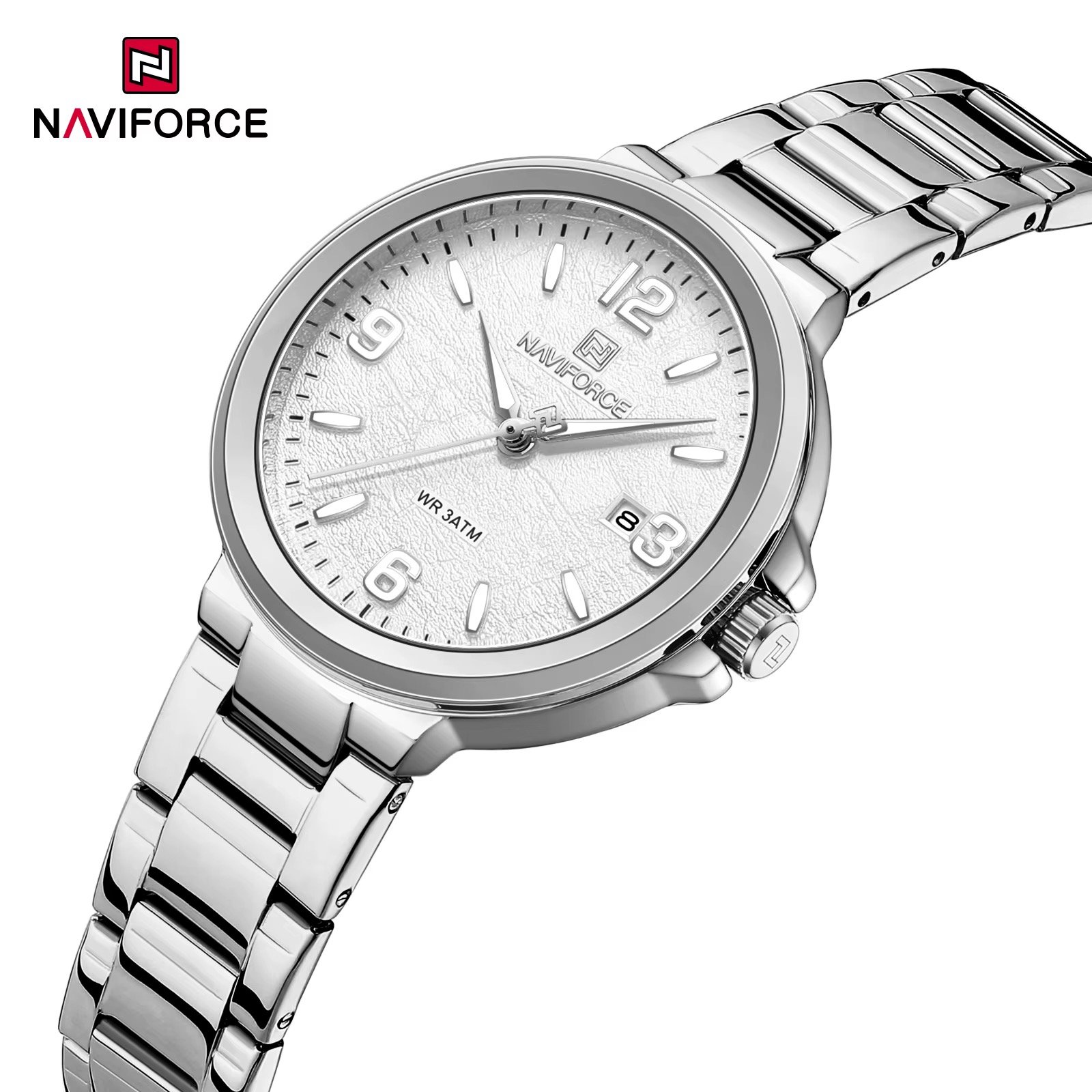 NWN_NF5077_S/W NaviForce NF5077 – Silver/White