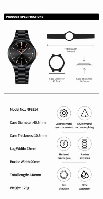 NaviForce Watch NF9214 – Black 9