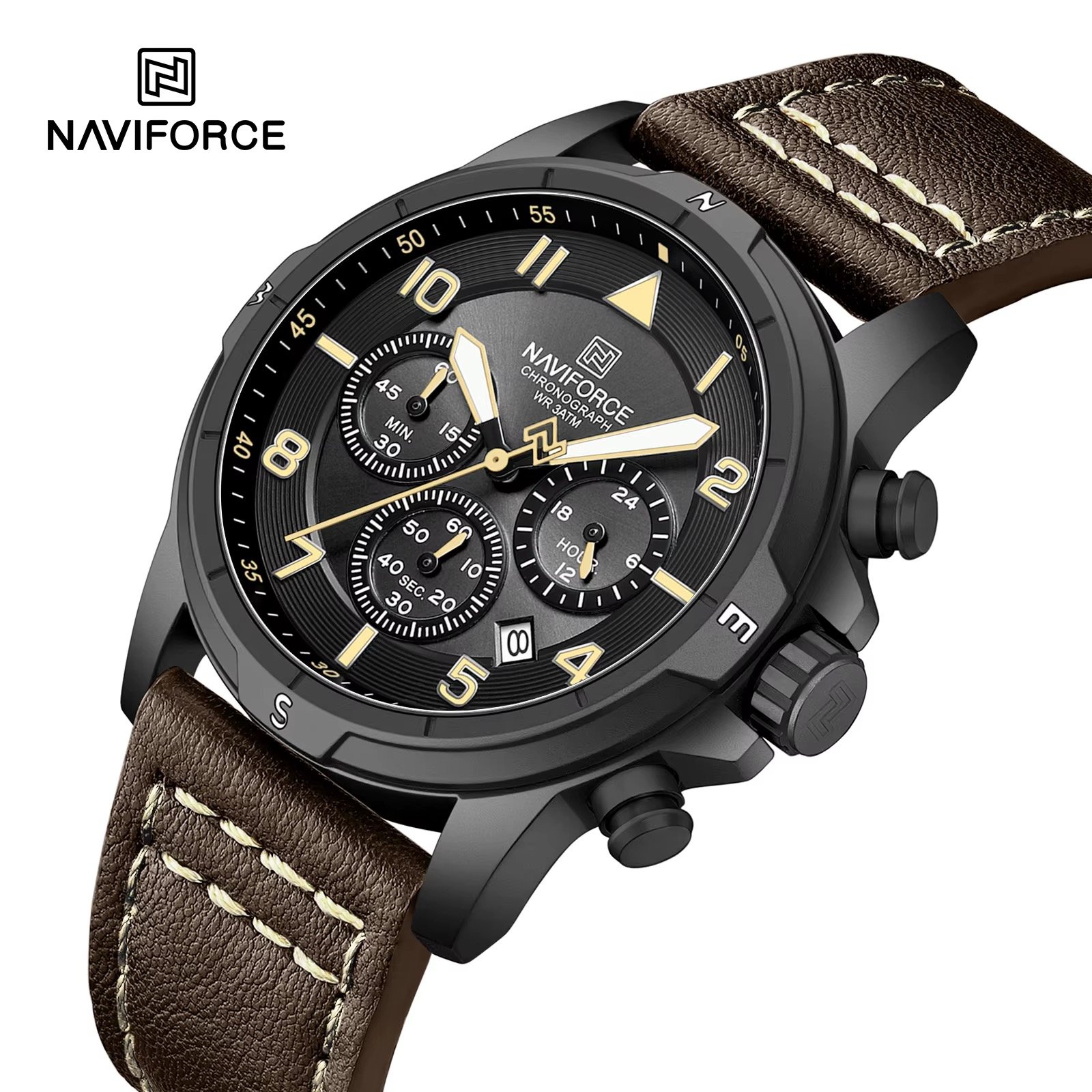 NWN_NF8077_B/Y/BN NaviForce NF8077 – Black/Yellow/Brown