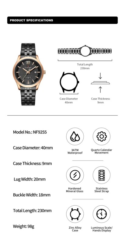 NaviForce Watch NF9255 – Silver/White 2
