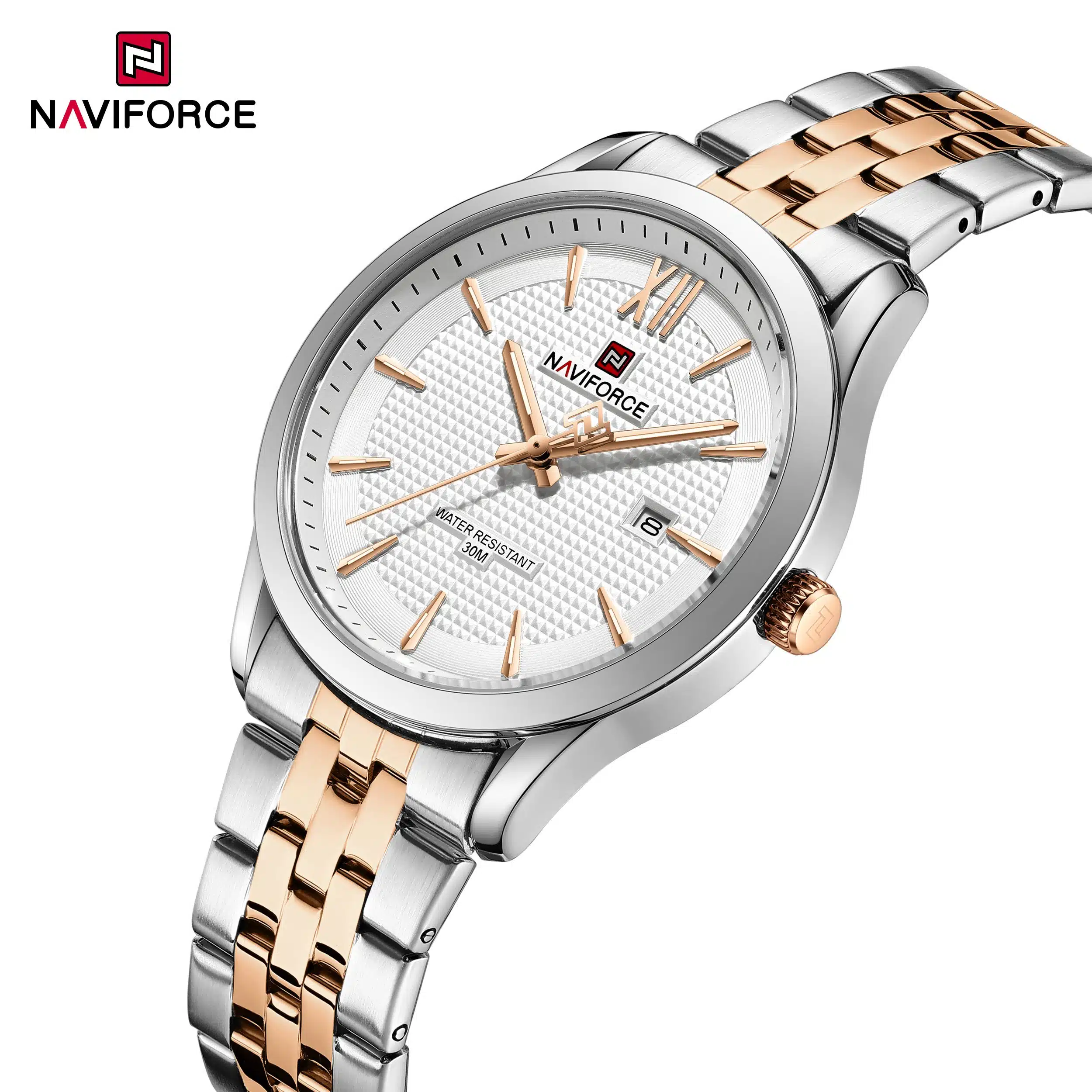 NWN_NF9255_S/W/RG NaviForce NF9255 – Silver/White/RoseGold