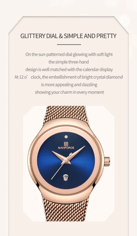 NaviForce Watch NF5004 – RoseGold/Blue 6